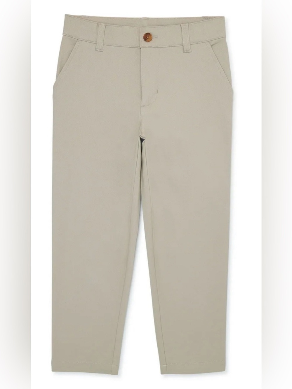 1 New Pair Boys Size 16 Straight Fit Chino Uniform Pants - Beige NWT